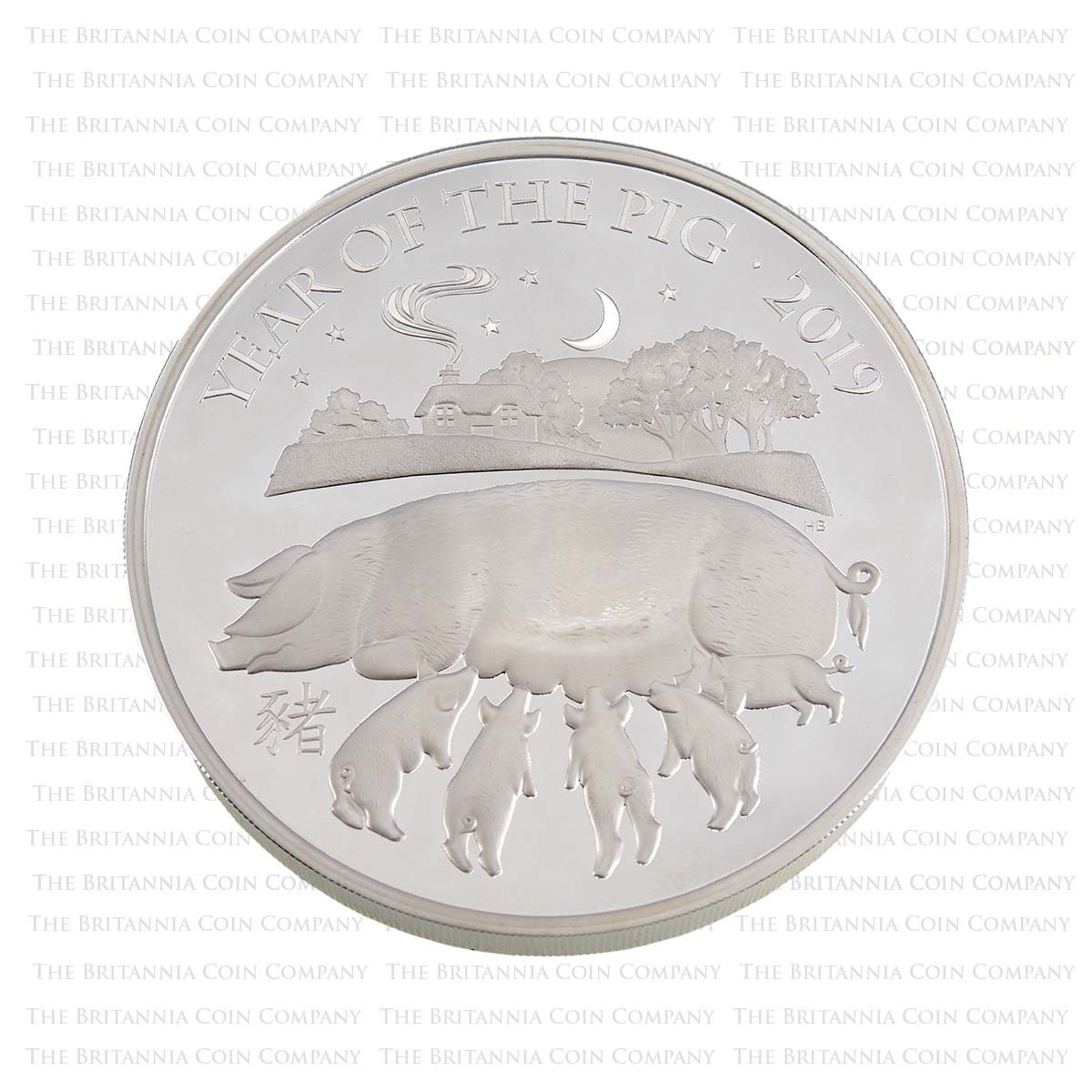 2019 Lunar Year of the Pig 1 Kilo Silver Proof Reverse