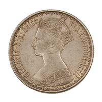 1872 Queen Victoria Silver Gothic Florin Die No. 46 Thumbnail