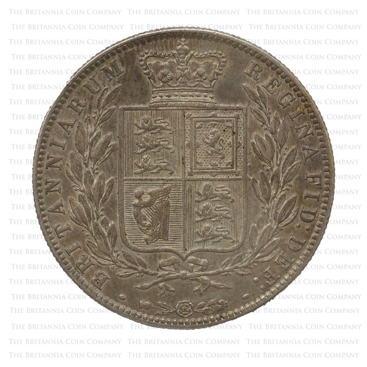 VO53-003-1875 Queen Victoria Silver Halfcrown Young Head Reverse