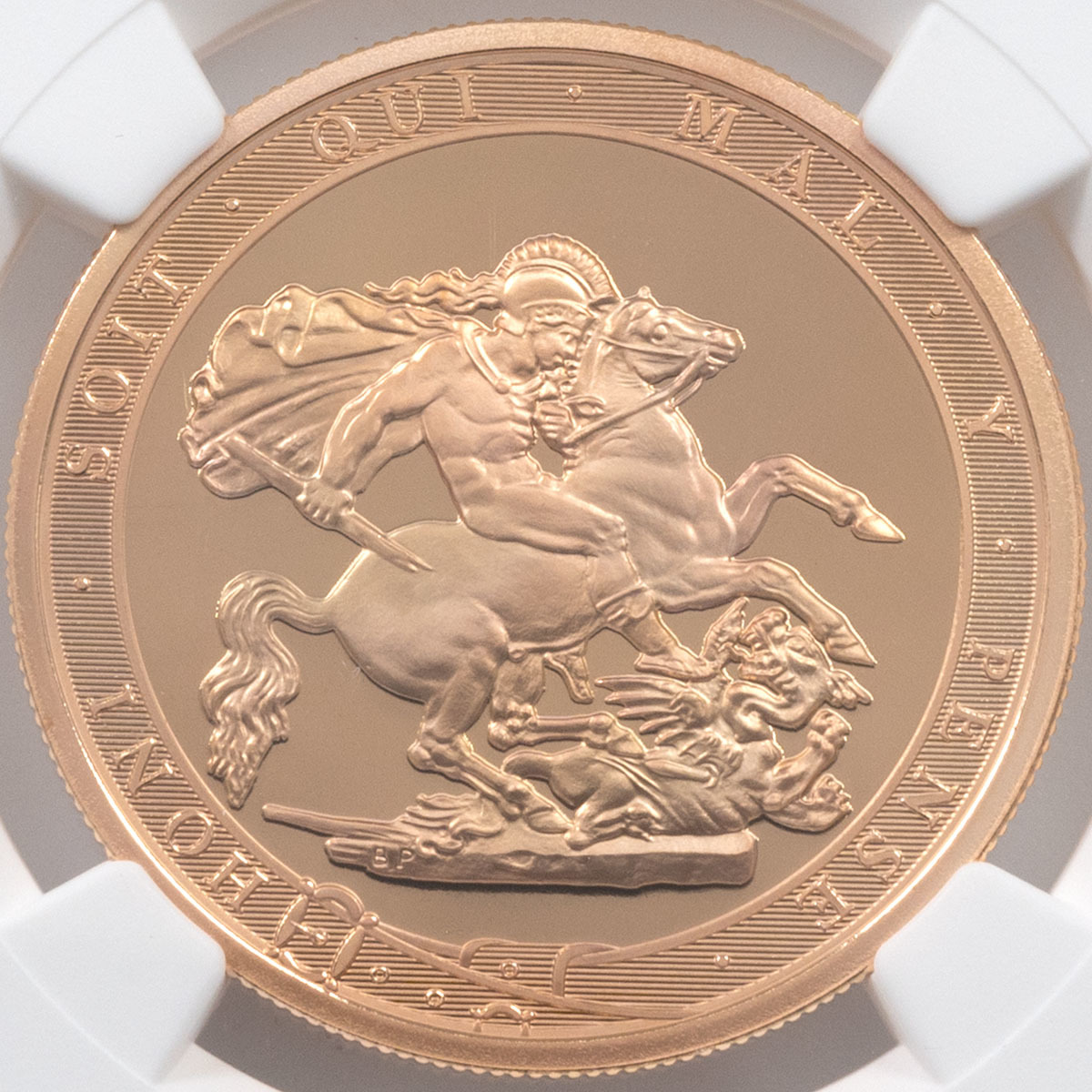 A17 2017 Gold Proof Quintuple Sovereign 200th Anniversary Coin NGC Graded PF 70 Ultra Cameo Reverse