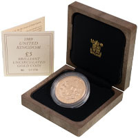 1989 Gold Brilliant Uncirculated Five Pound Quintuple Sovereign 500th Anniversary Thumbnail