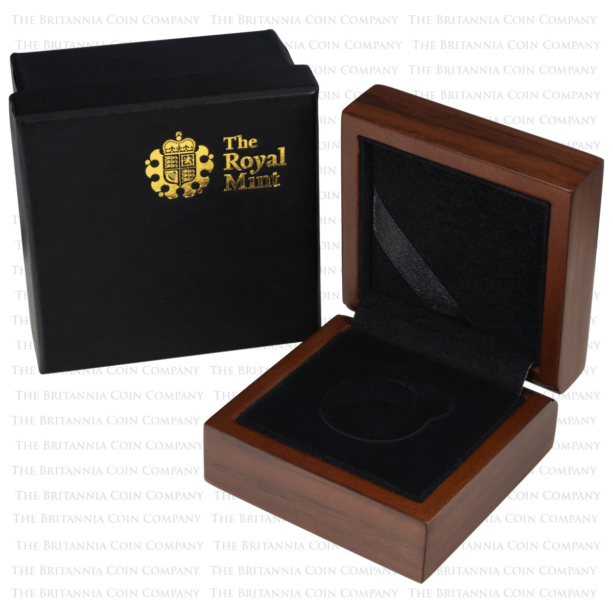 2008-2013 Empty Royal Mint Walnut Wooden Gold Proof Full Sovereign Coin Box And Case Only