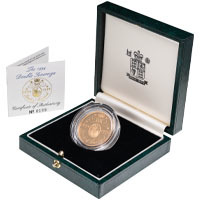 1994 Bank Of England 300th Anniversary Two Pound Double Sovereign Gold Proof Mule Error Coin Thumbnail