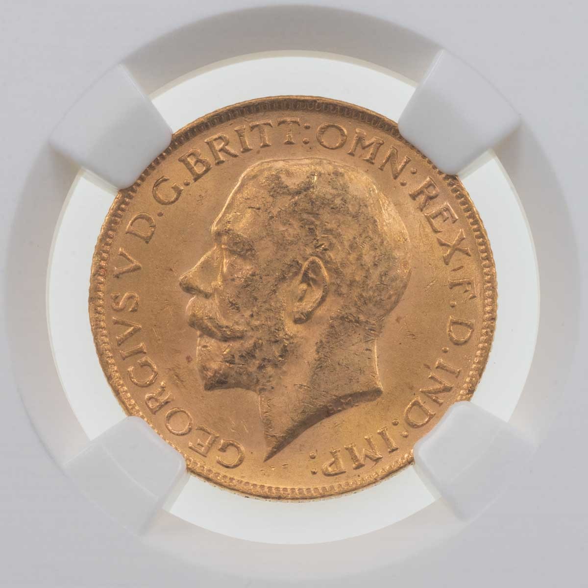 1922 Melbourne Gold Sovereign George V Coin NGC Graded MS 62 Obverse