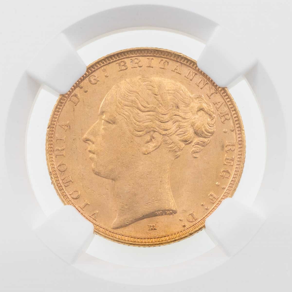 1887 Melbourne Sovereign Victoria Saint George Coin NGC Graded MS 63 Obverse