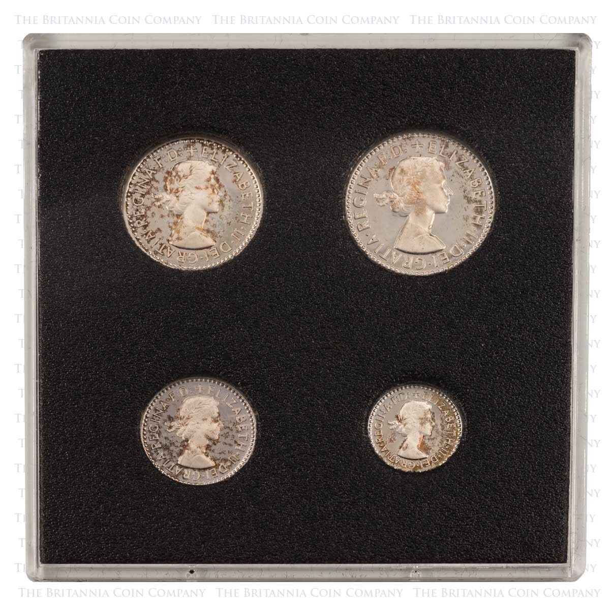 1994 Maundy Money Silver Proof Elizabeth II Coin Set Obverses