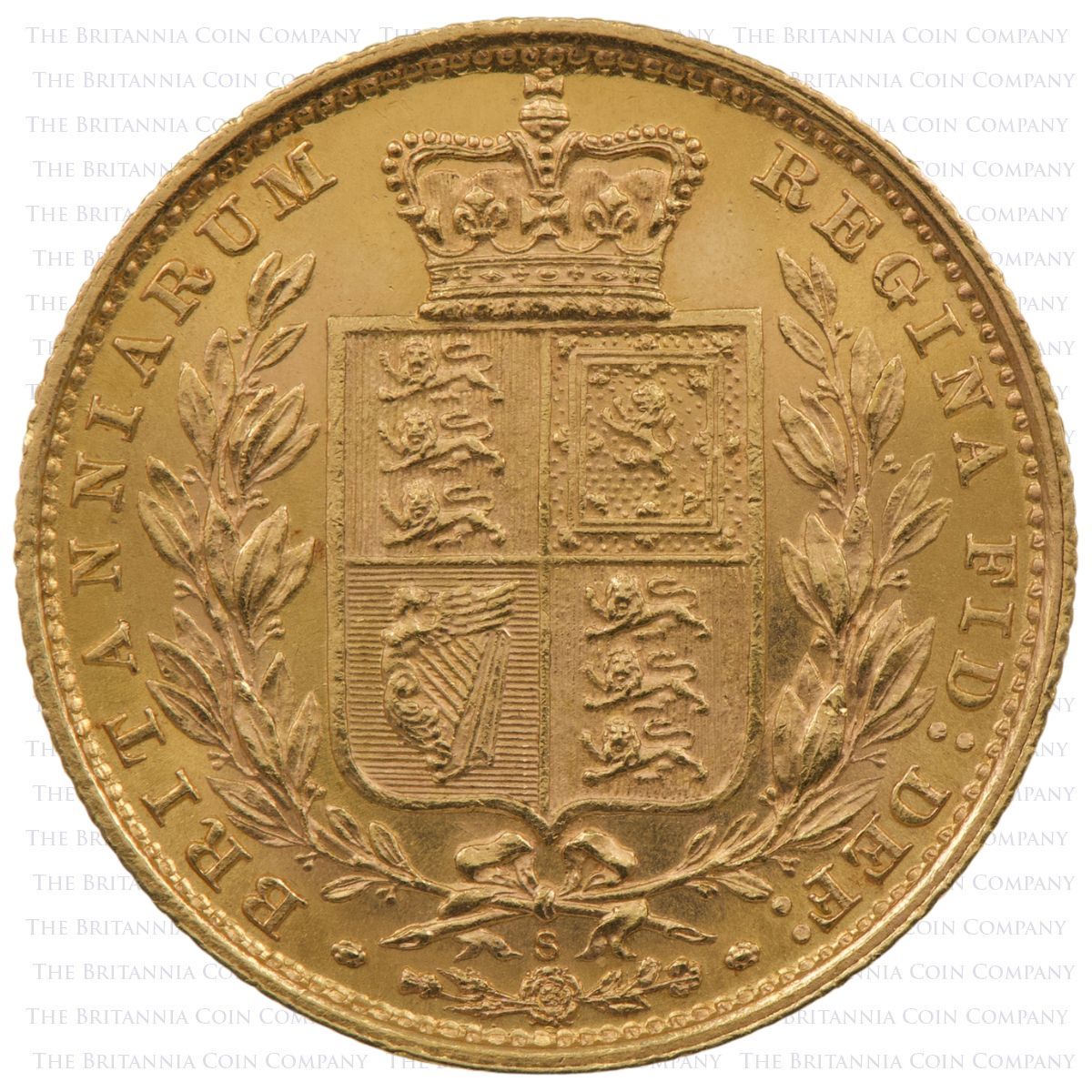 1884 Victoria Gold Sovereign Sydney Mint Shield Back PCGS Graded MS61 Reverse