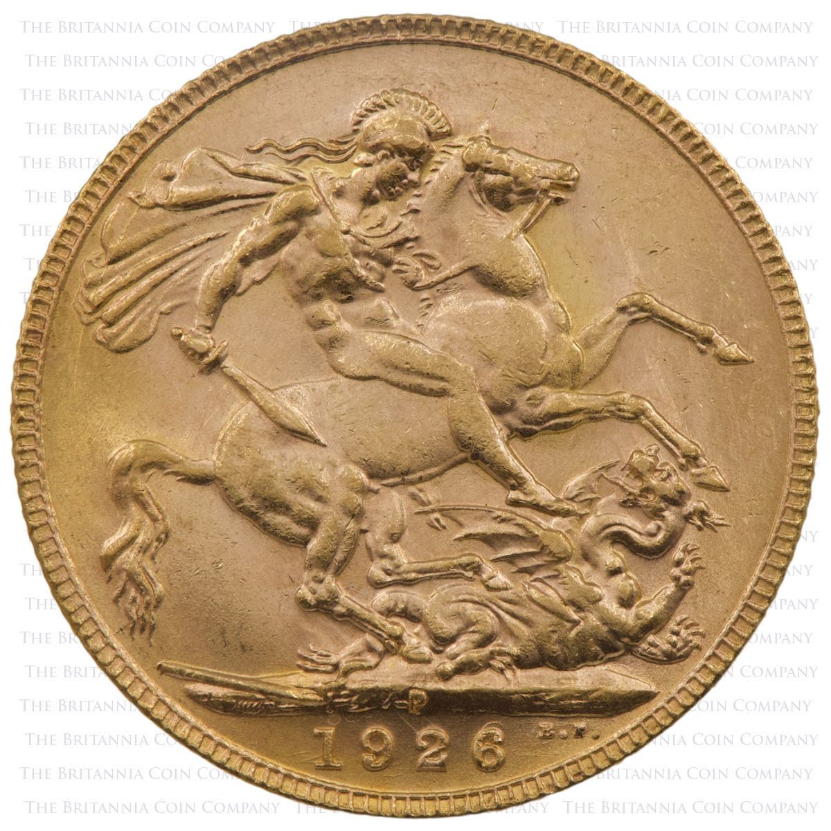 1926 George V Gold Sovereign Perth Mint PCGS Graded MS62 Reverse