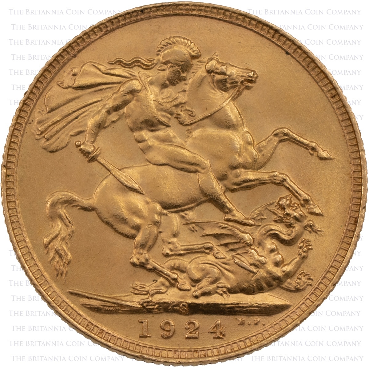 1924 George V Gold Sovereign Sydney Mint PCGS Graded MS63 Reverse