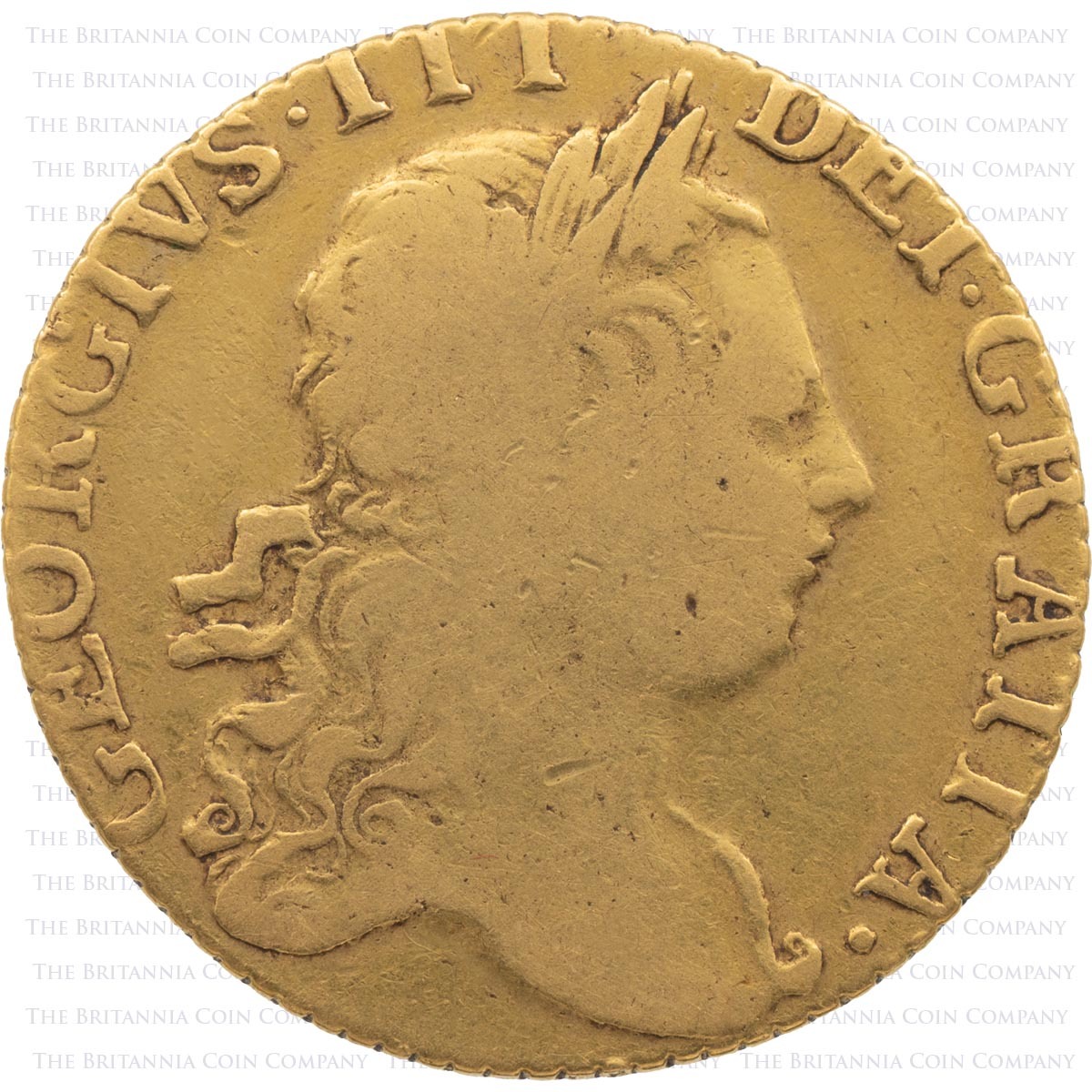 1773 Guinea George III Gold Coin Obverse