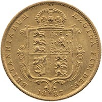 1887 Half Sovereign Victoria Gold London Mint Coin Thumbnail