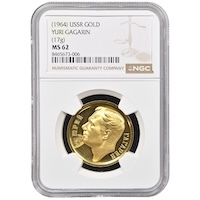 1964 Yuri Gagarin USSR Gold Medal NGC Graded MS 62 Thumbnail