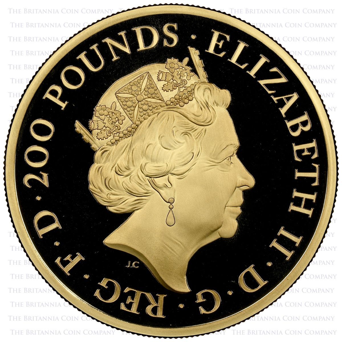 2021 Completer Two Ounce Gold Proof Queen's Beasts Coin NGC Graded PF 70 Ultra Cameo Obverse