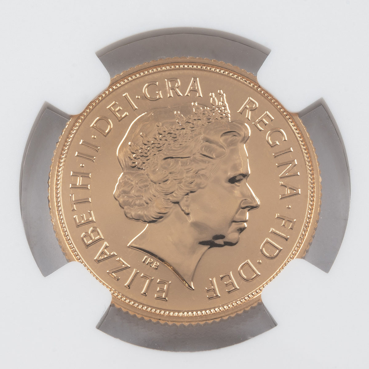 2015 Sovereign Gold Proof Unfrosted Obverse Die Error NGC PF 68 Coin Obverse