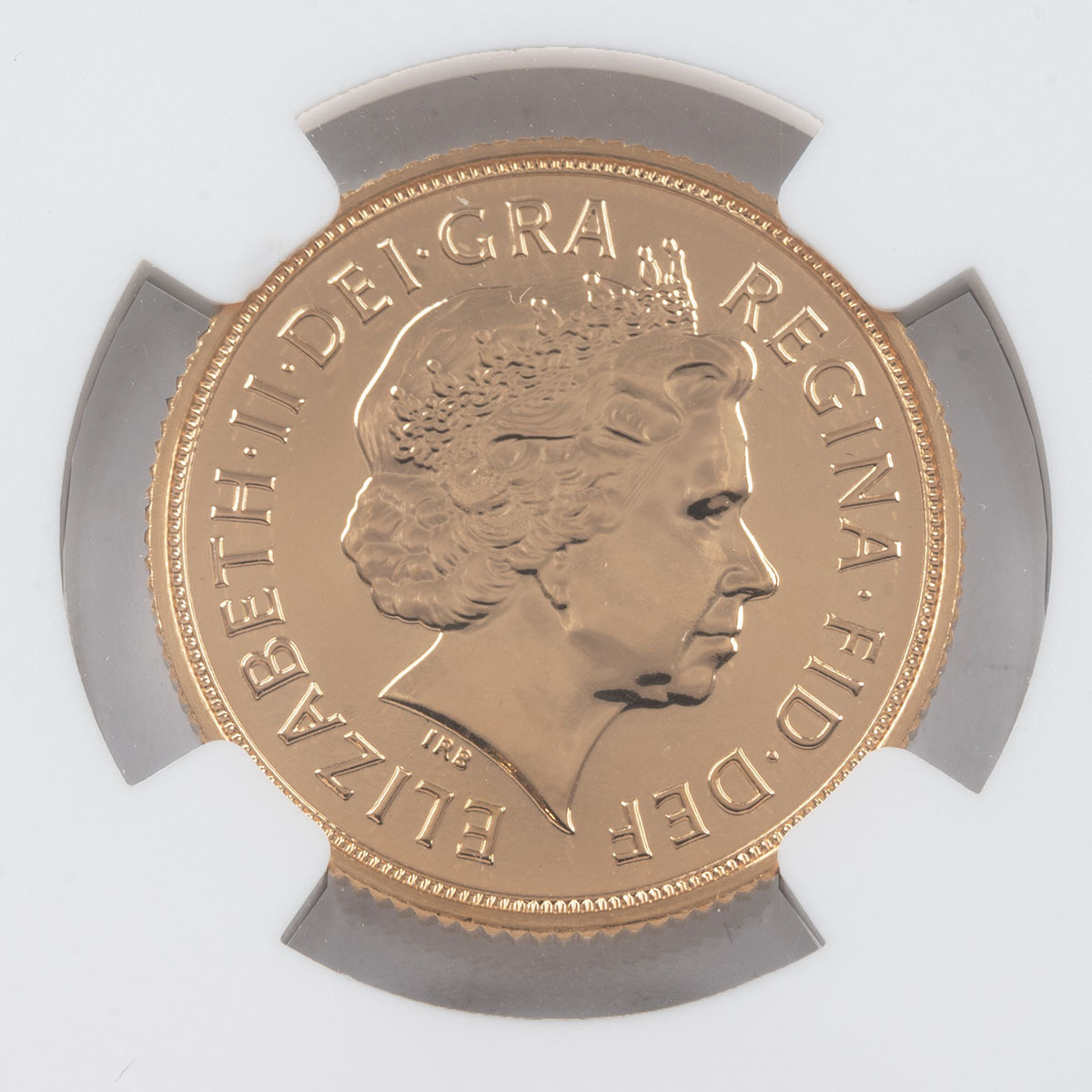 2015 Sovereign Gold Proof Unfrosted Obverse Die Error NGC PF 67 Coin Obverse