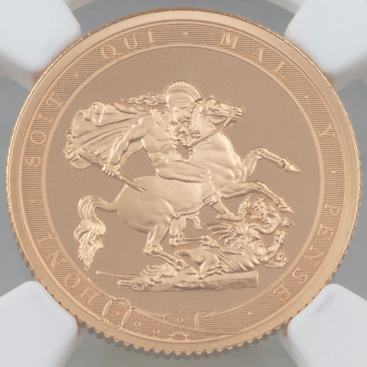 2017 Piedfort Sovereign Gold Proof NGC PF 70 Coin Reverse