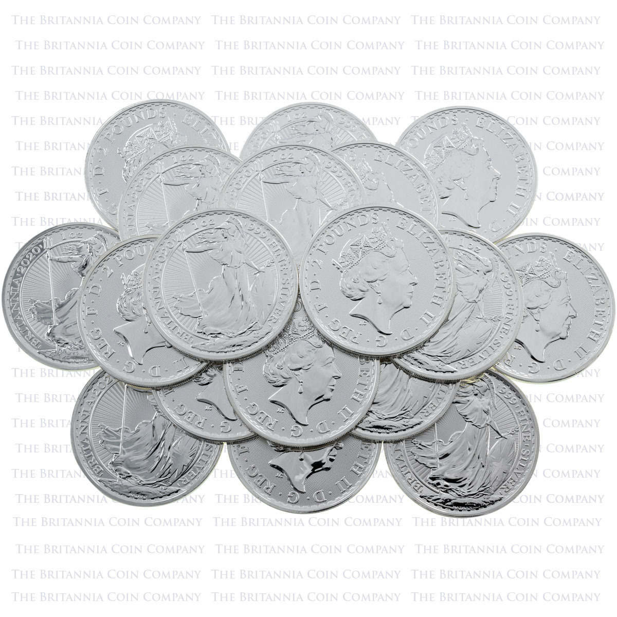 1oz 999 Silver Britannias (Best Value) Pile