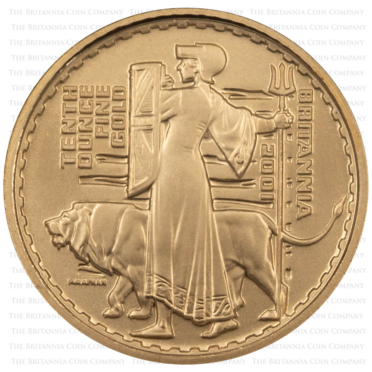 BR01GT 2001 Britannia Tenth Ounce Gold Proof Coin Reverse
