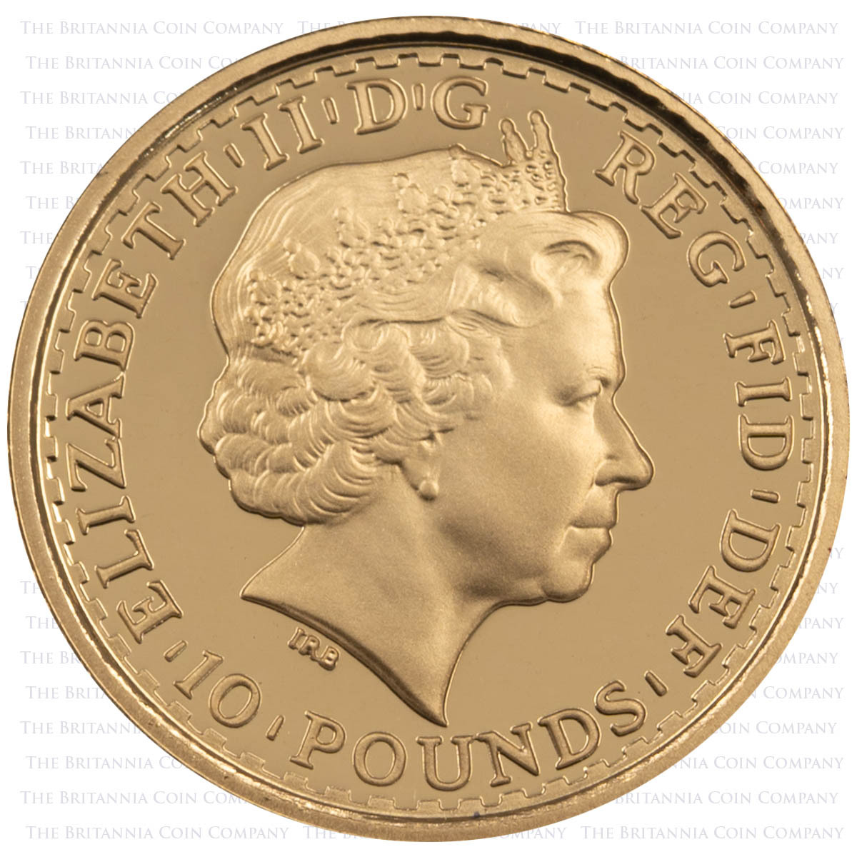 BR01GT 2001 Britannia Tenth Ounce Gold Proof Coin Obverse