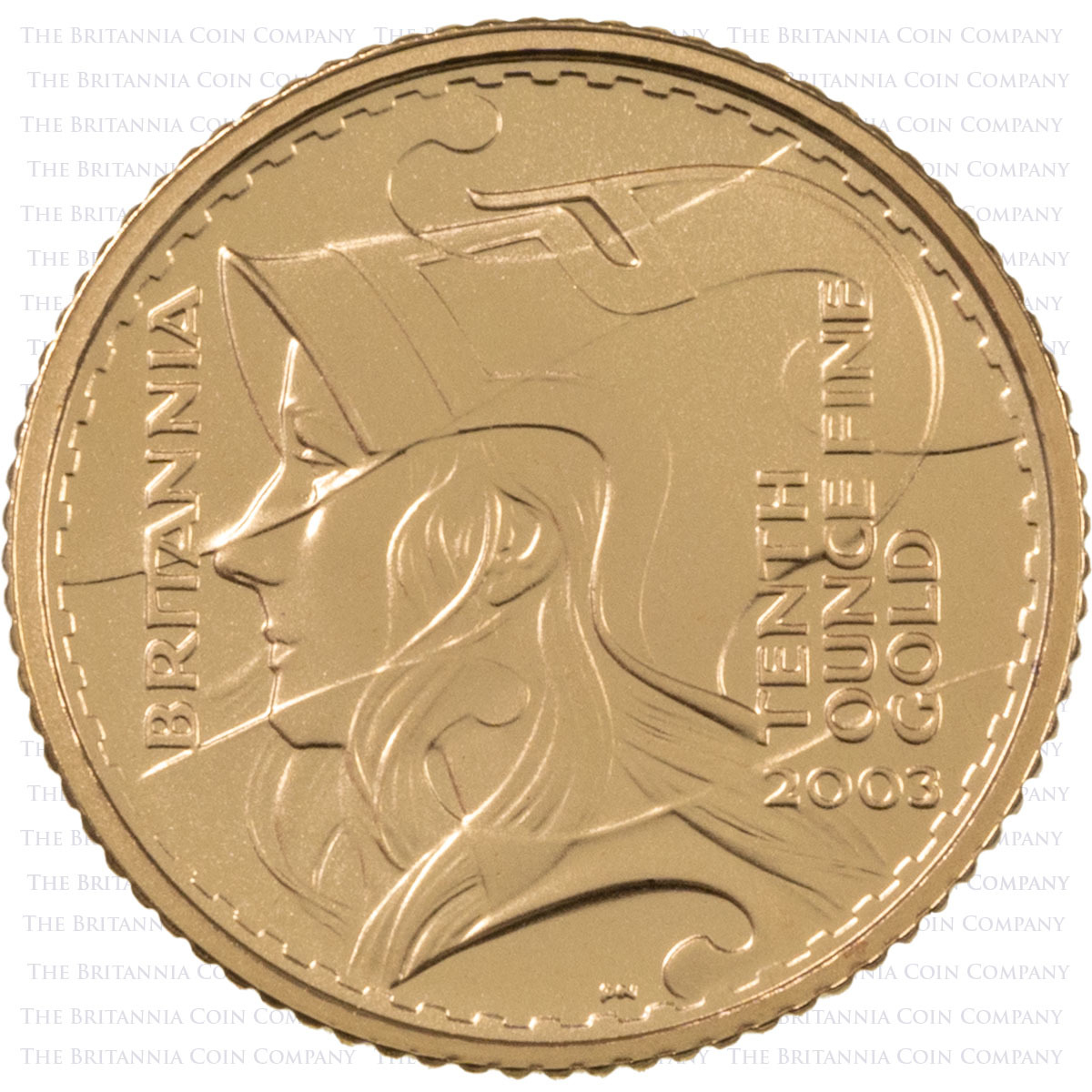 2003 Gold Proof Four Coin Britannia Set 1/10oz Reverse
