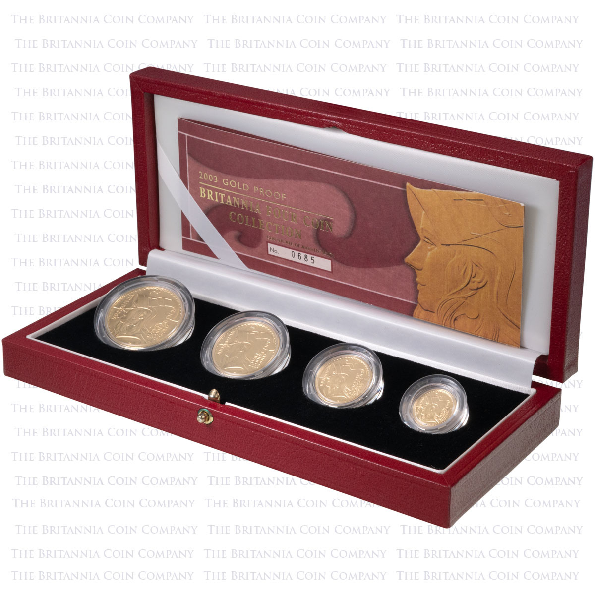 2003 Gold Proof Four Coin Britannia Set Boxed