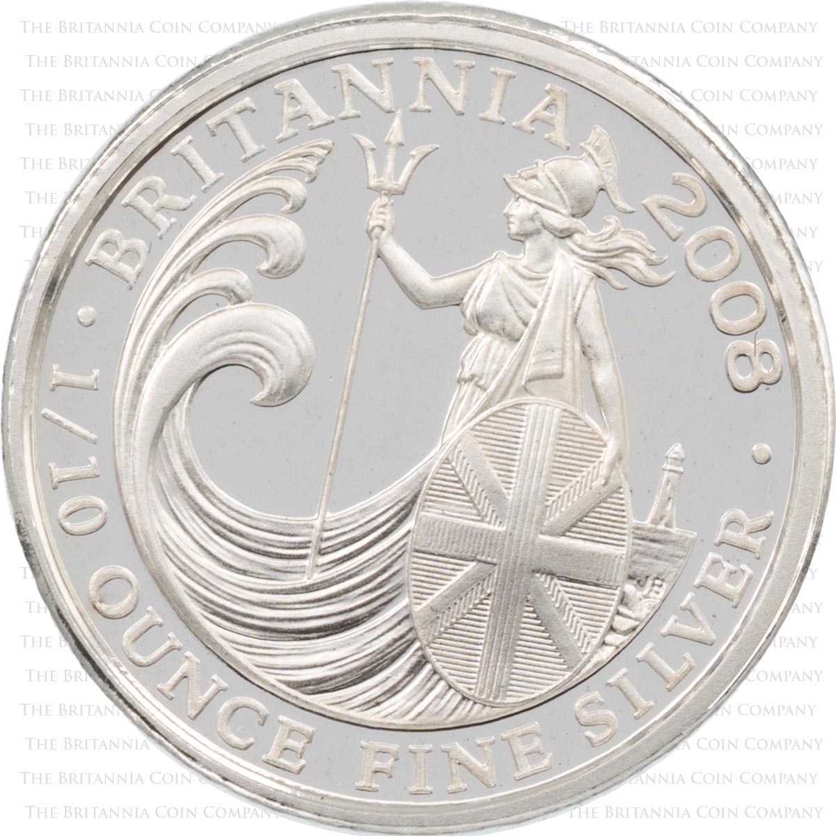 BR08ST 2008 Britannia Tenth Ounce Silver Proof Coin Reverse
