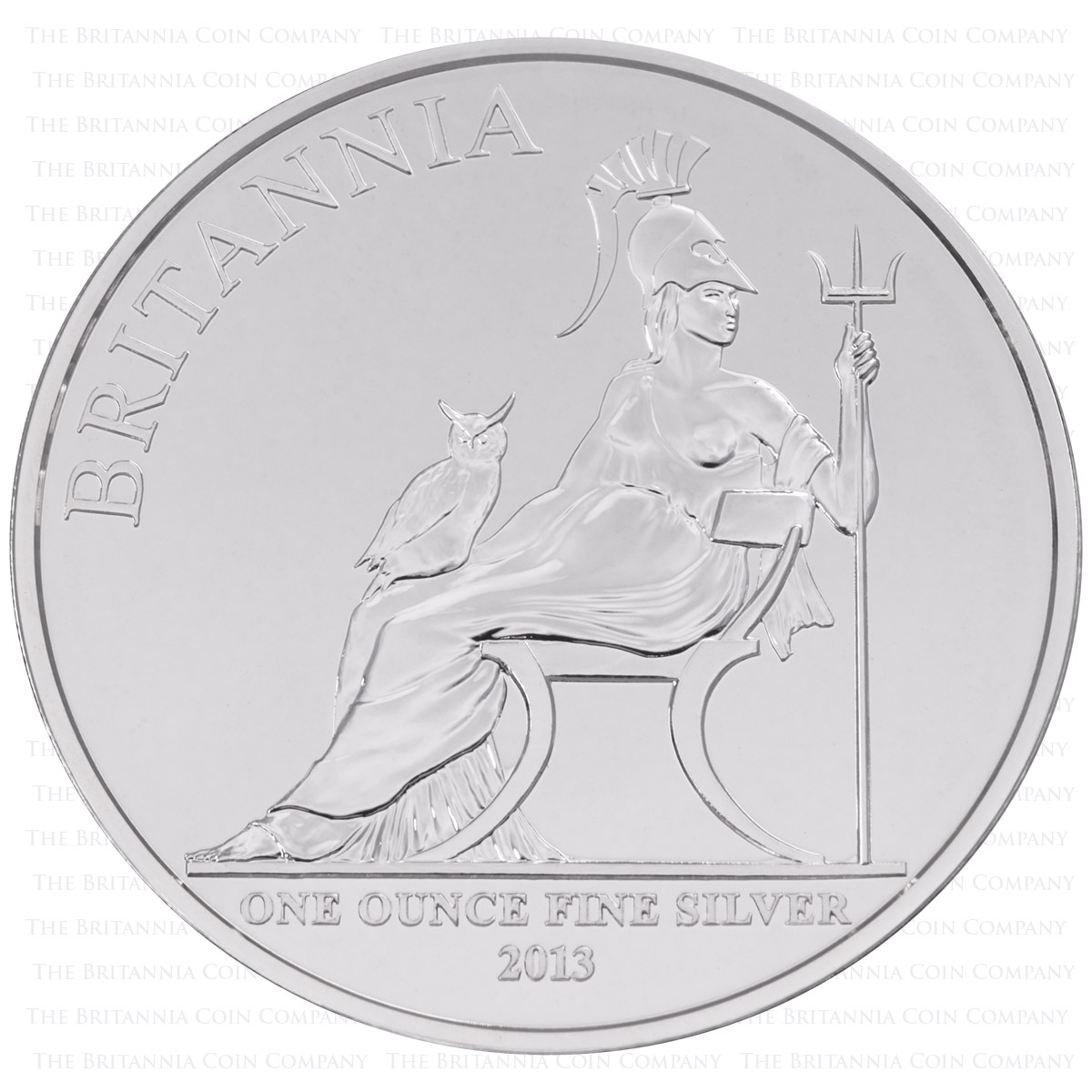 BR13AGN 2013 Britannia One Ounce Silver Brilliant Uncirculated Coin Reverse