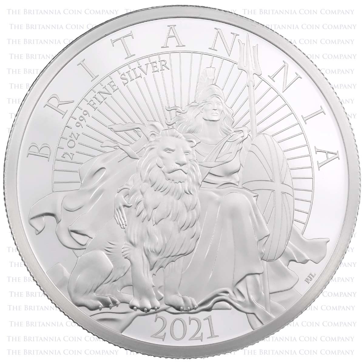 BR212CZ 2021 Britannia 2oz Silver Proof Coin Reverse