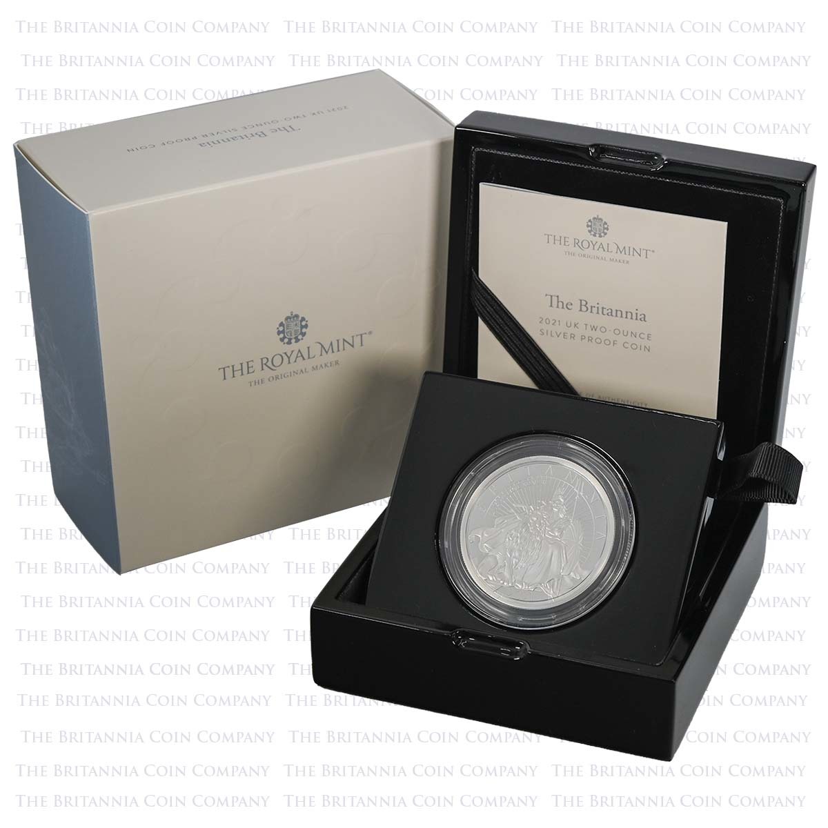 BR212CZ 2021 Britannia 2oz Silver Proof Coin Packaging