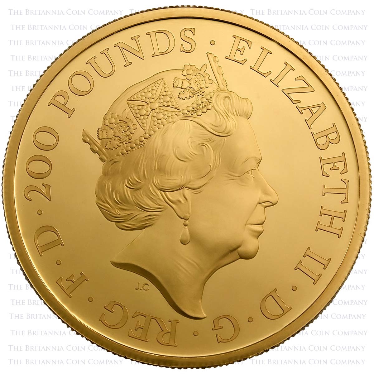 BR222OG 2022 Premium Exclusive Britannia Two Ounce Gold Proof Coin Obverse