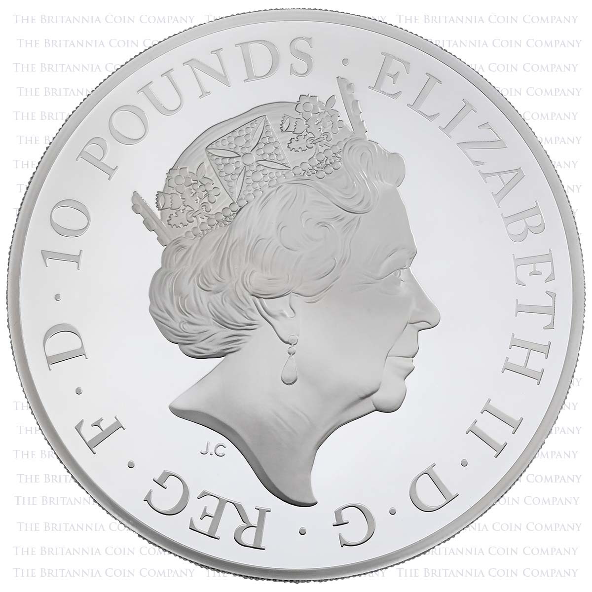 BR225OZS 2022 Britannia Five Ounce Silver Proof Coin Obverse