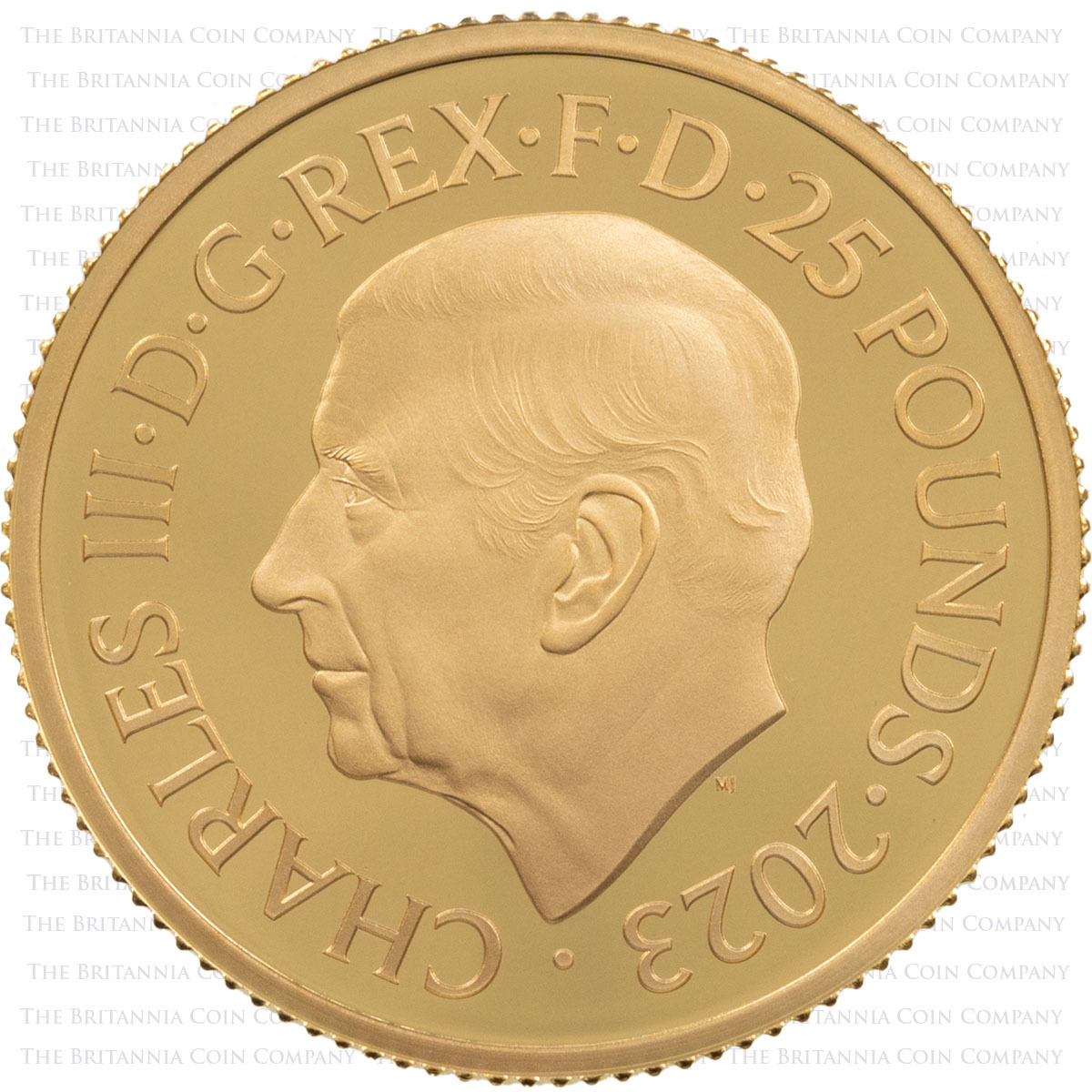BR23GQ 2023 Britannia Quarter Ounce Gold Proof Coin Obverse