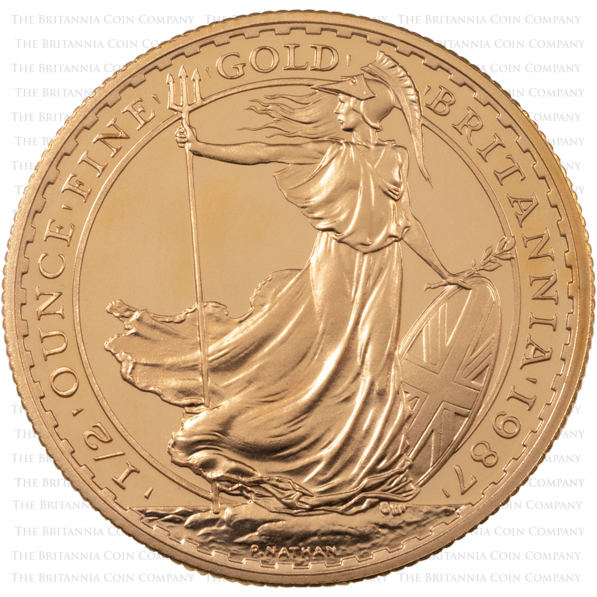 1987 Gold Proof Four Coin Britannia Set 1/2oz Reverse