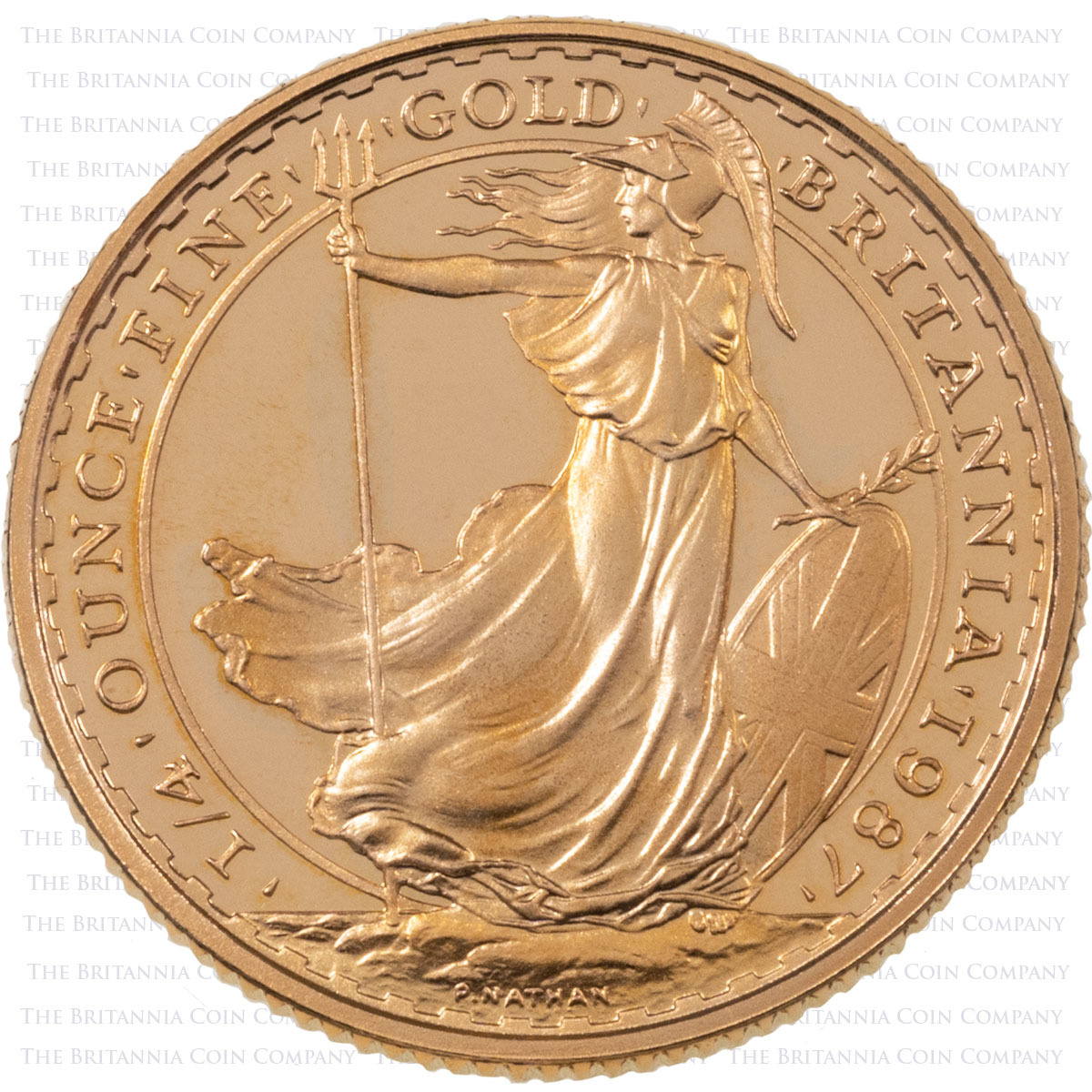 1987 Gold Proof Four Coin Britannia Set 1/4oz Reverse