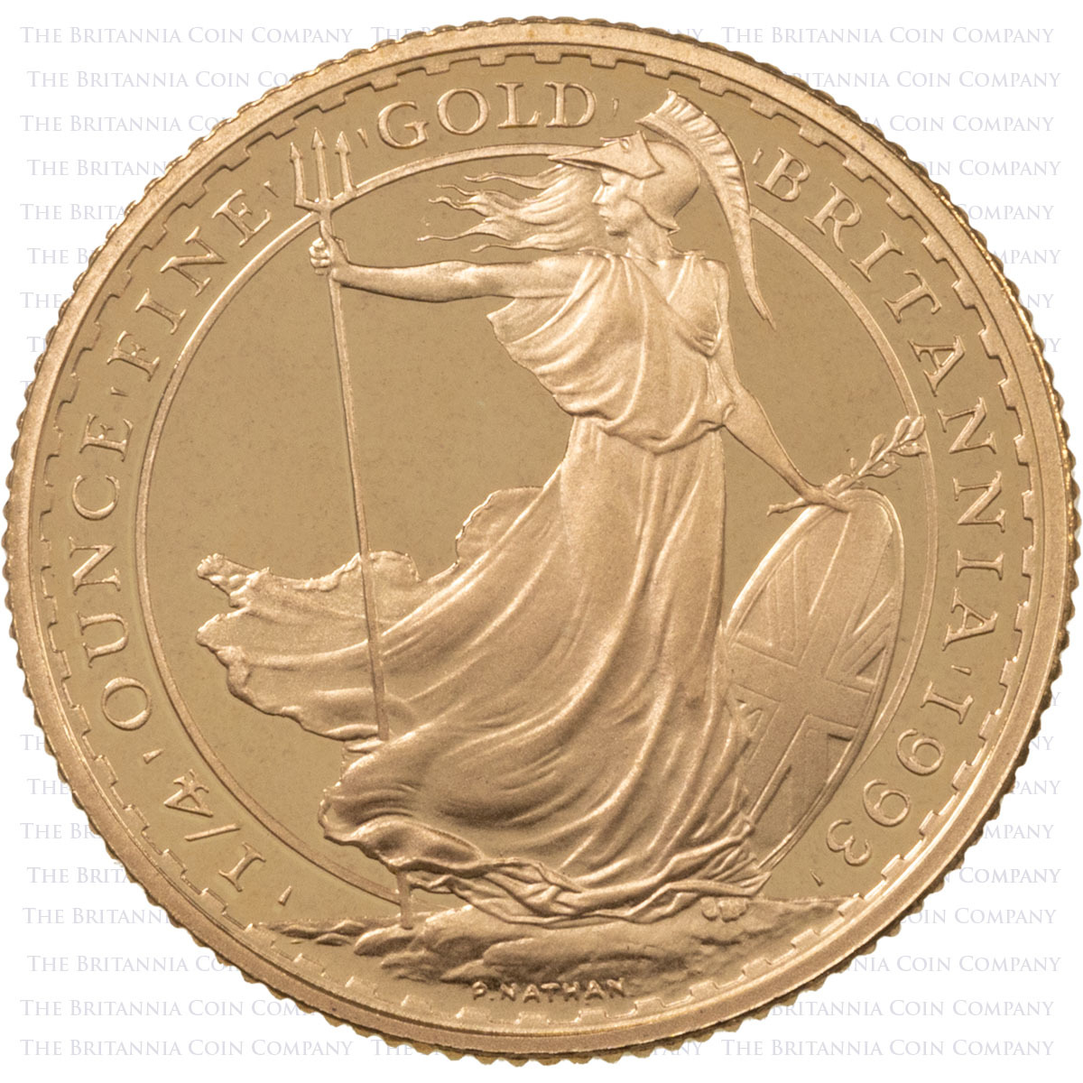 1993 Gold Proof Four Coin Britannia Set 1/4oz Reverse