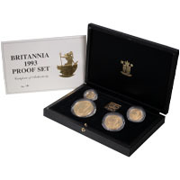 1993 Gold Proof Four Coin Britannia Set Thumbnail