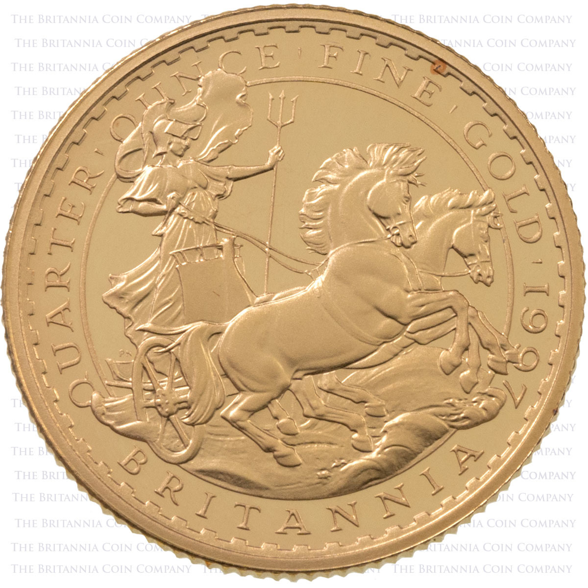 1997 Gold Proof Four Coin Britannia Set 1/4oz Reverse
