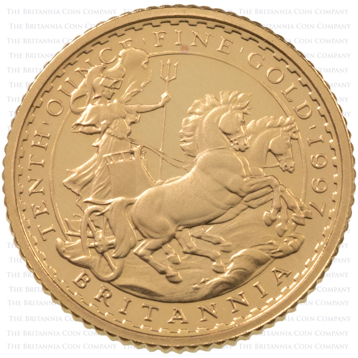 1997 Gold Proof Four Coin Britannia Set 1/10oz Reverse