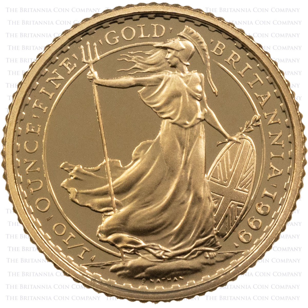 1999 Britannia Tenth Ounce Gold Proof Coin Reverse