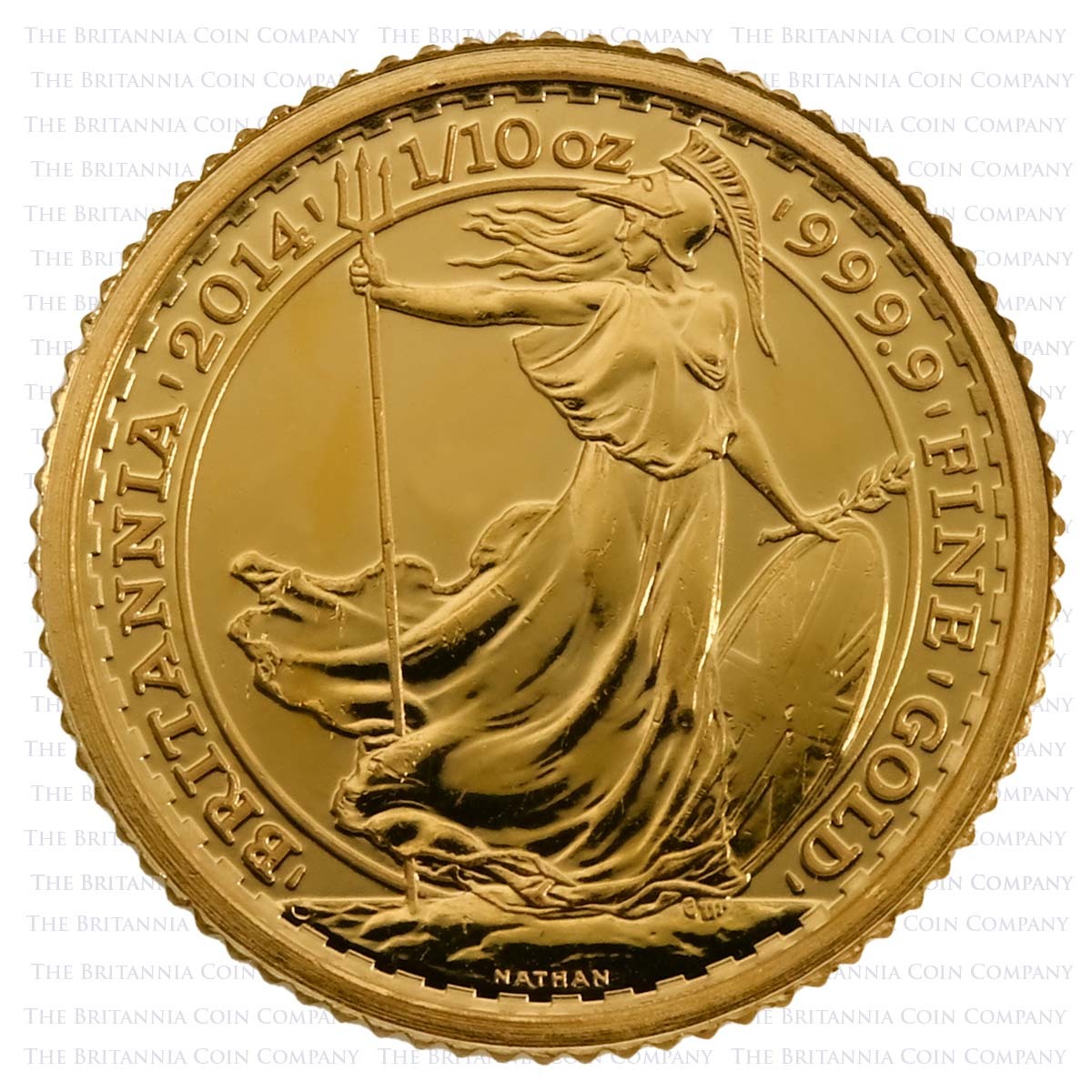 1/10 Ounce Gold Britannia Post 2013 24 Carat (Best Value) Reverse