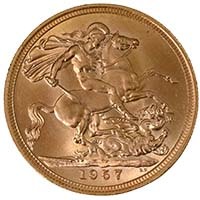 1957 Full Gold Sovereign Thumbnail