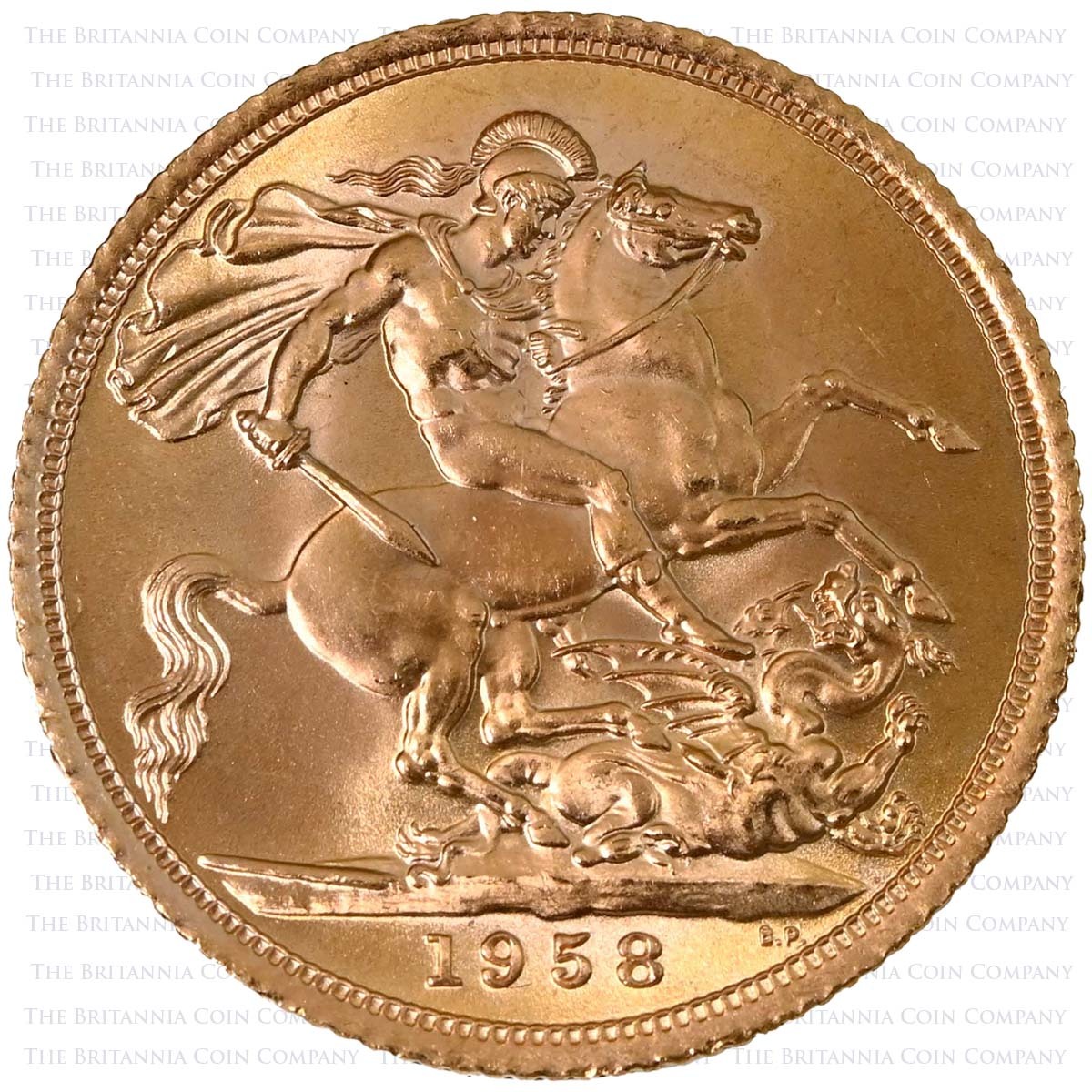 1958 Full Gold Bullion Sovereign Reverse