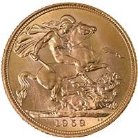 1959 Full Gold Bullion Sovereign Thumbnail