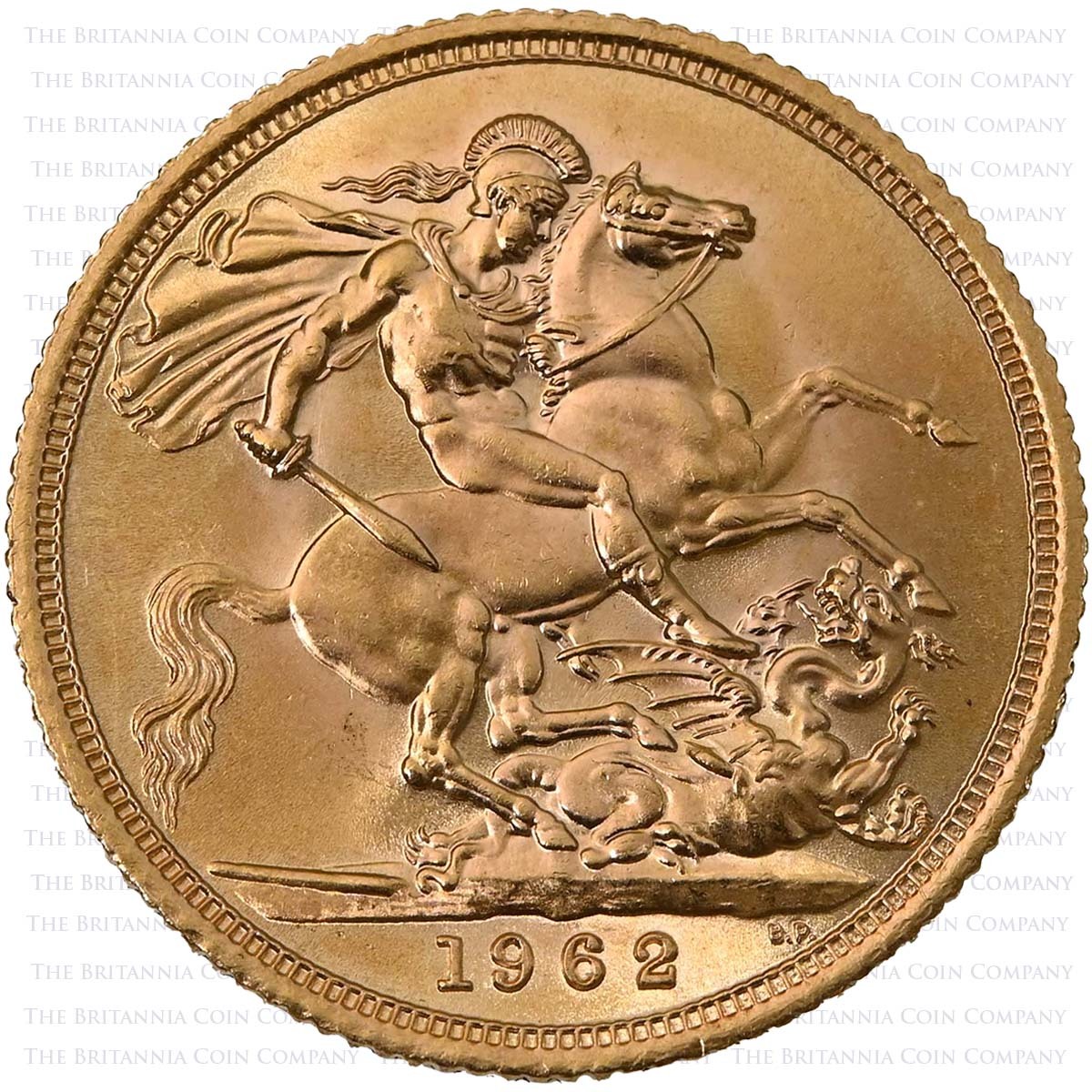 1962 Full Gold Bullion Sovereign Reverse