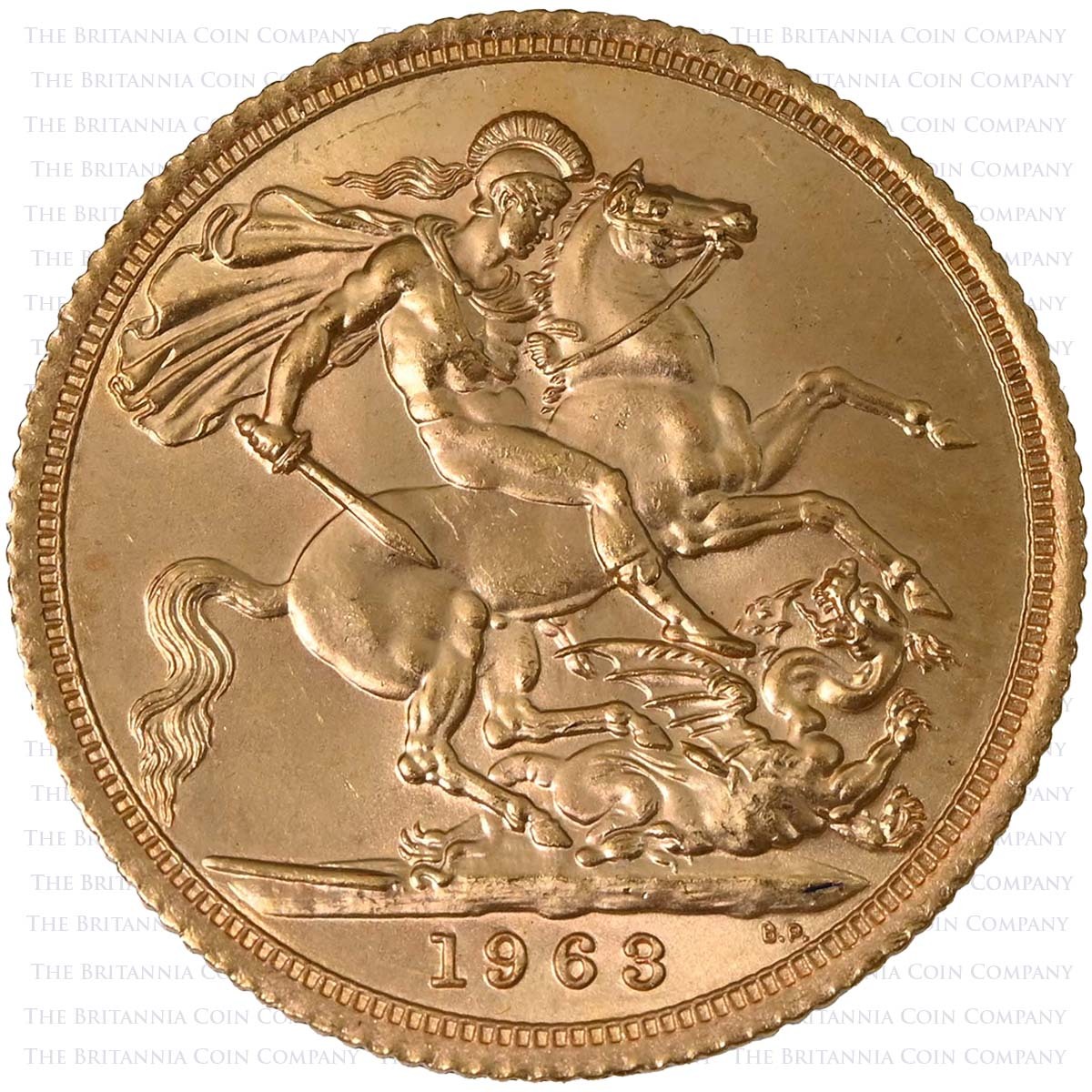 1963 Full Gold Bullion Sovereign Reverse