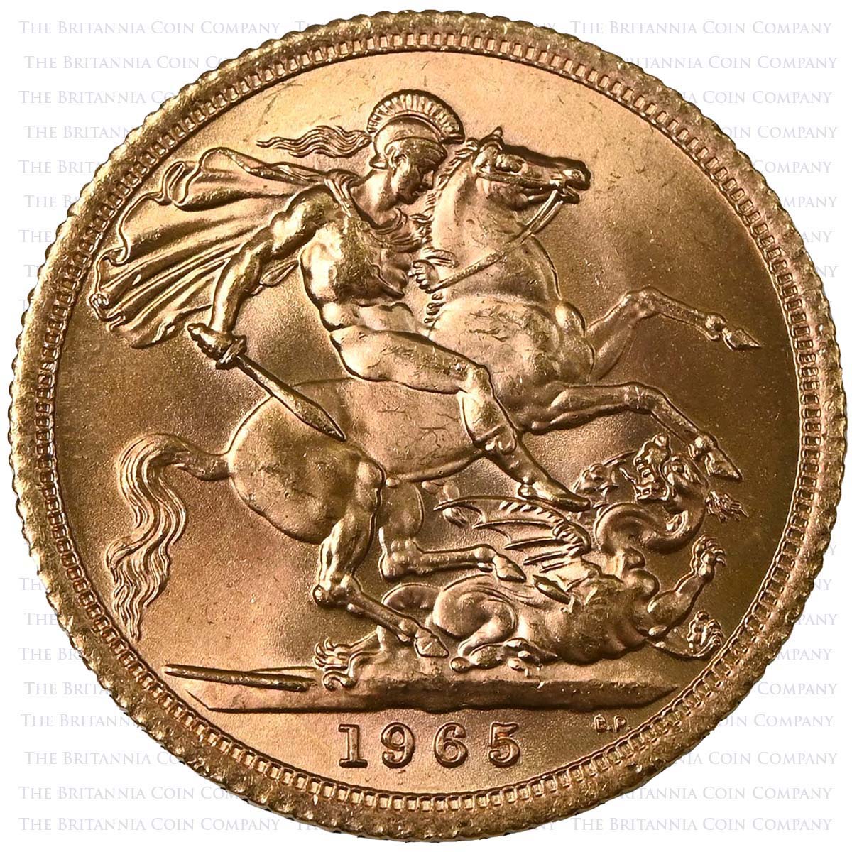 1965 Full Gold Bullion Sovereign Reverse