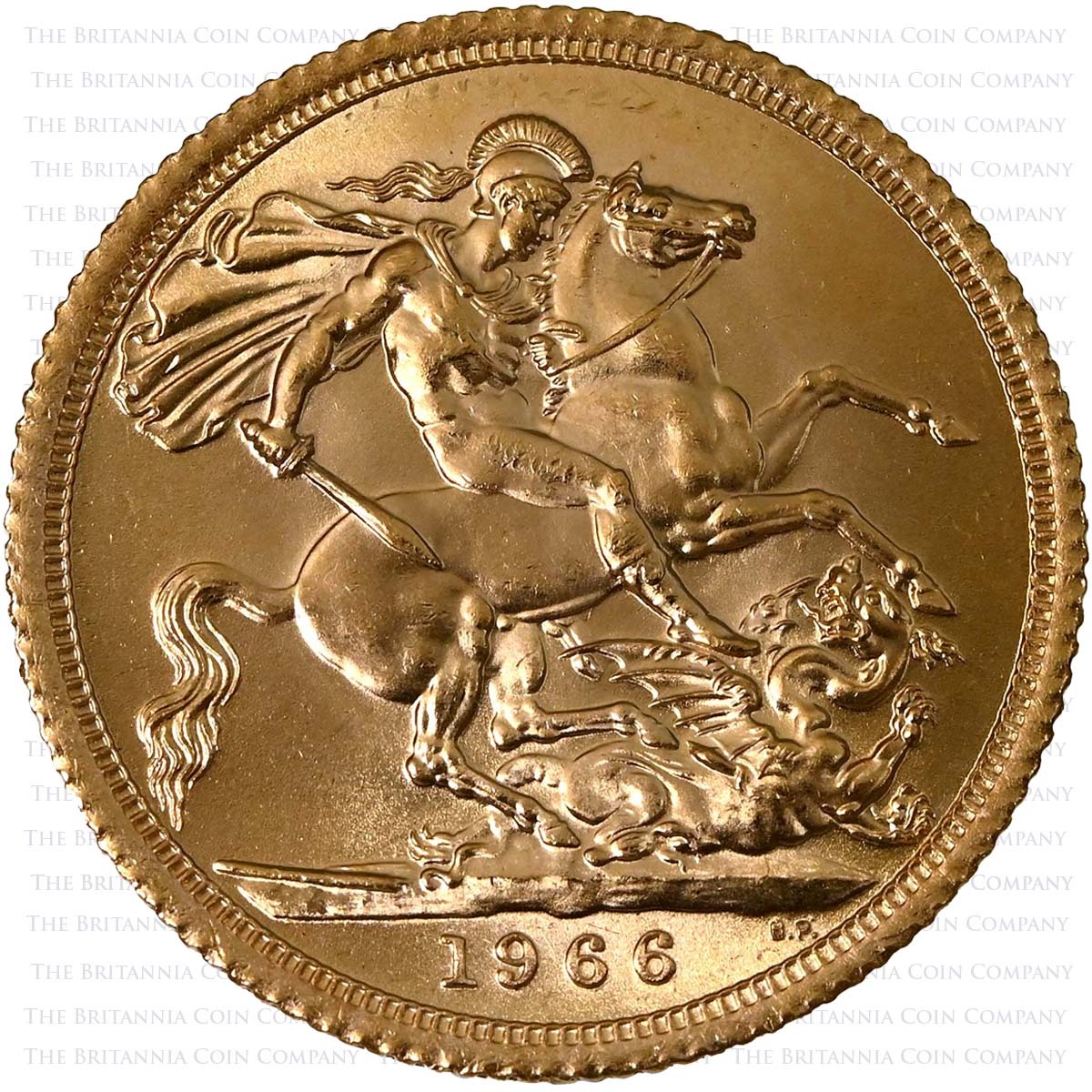 1966 Full Gold Bullion Sovereign Reverse