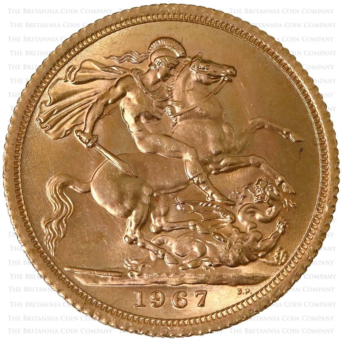 1967 Full Gold Bullion Sovereign Reverse