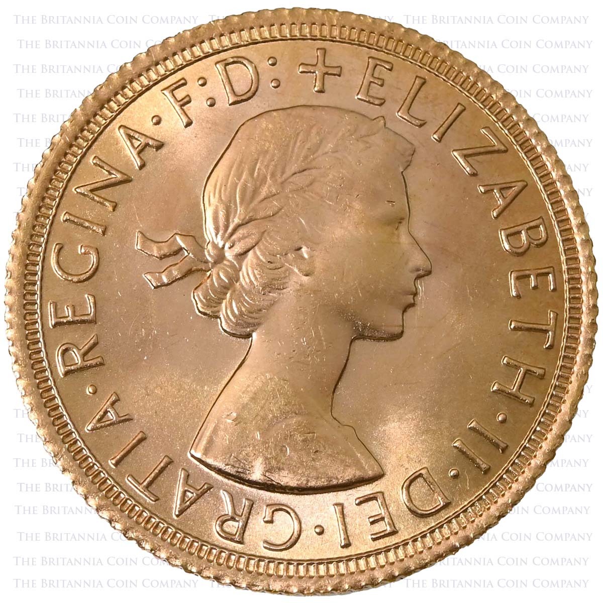 1968 Full Gold Bullion Sovereign Obverse