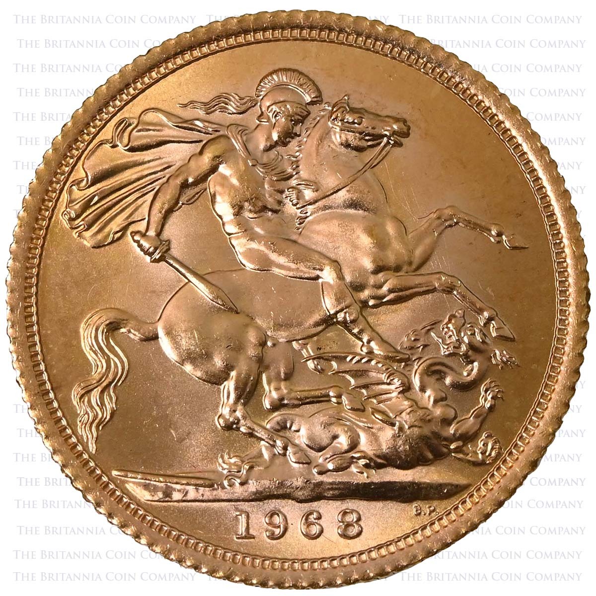 1968 Full Gold Bullion Sovereign Reverse